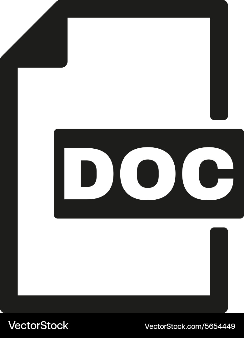 Doc icon text file format symbol flat vector image