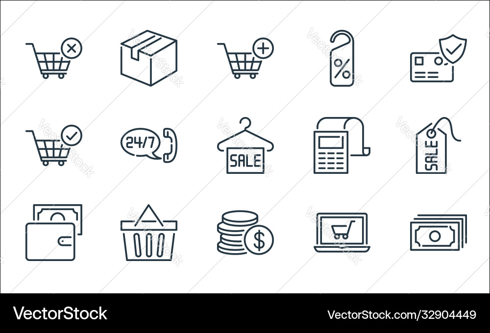 Ecommerce line icons linear set quality Ecommerce line icons linear set quality vector image