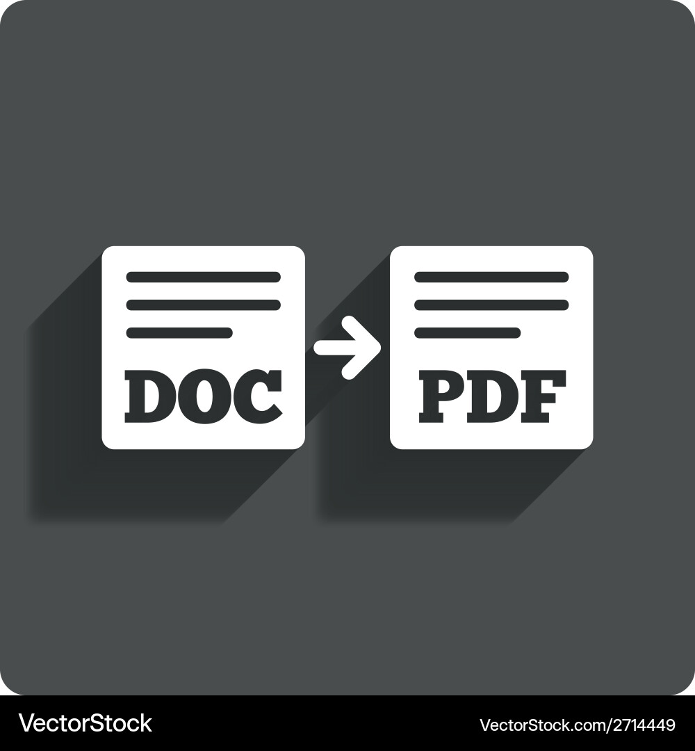 Export doc to pdf icon file document symbol Vector Image