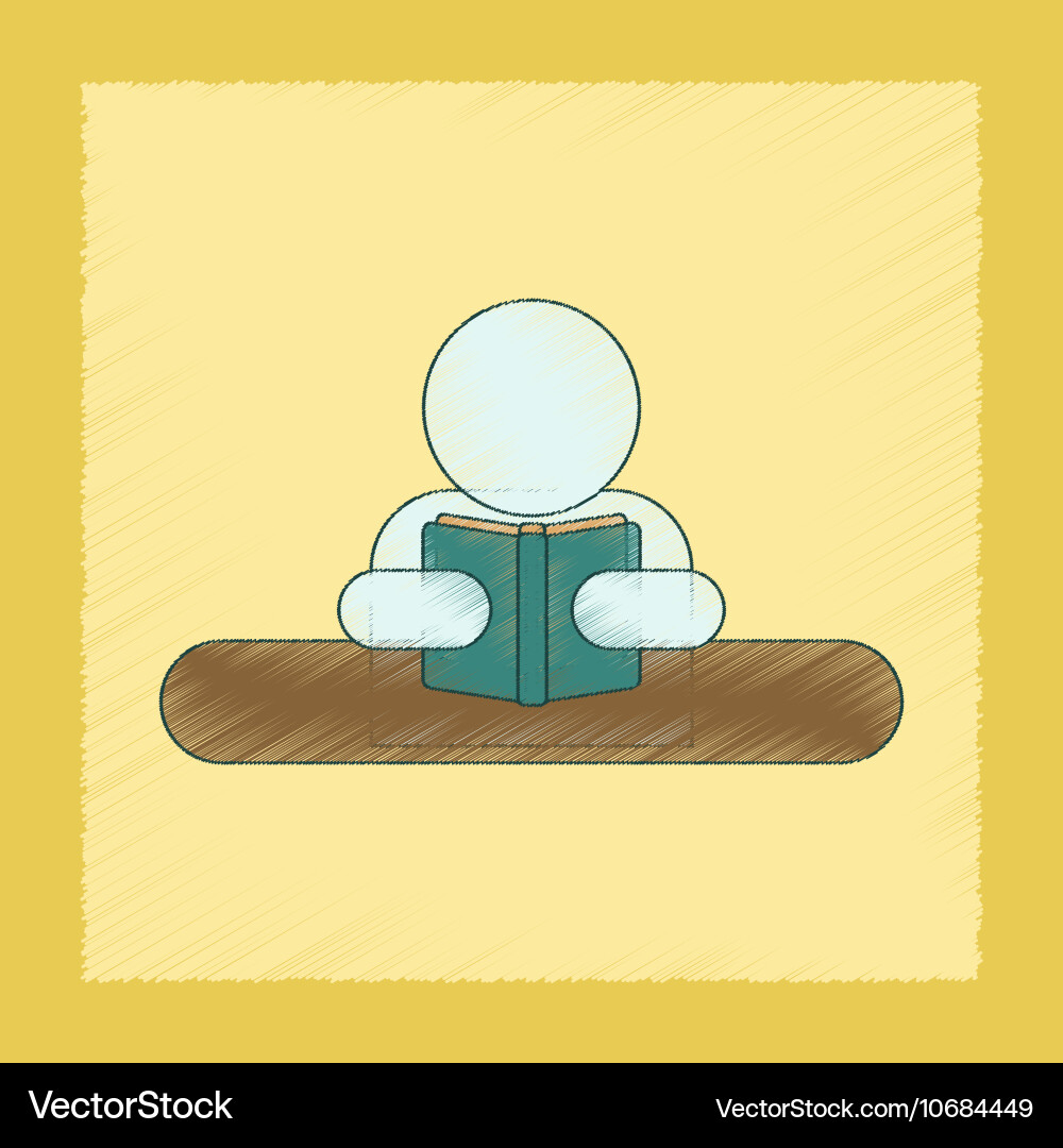 Flat shading style icon man reading book Vector Image