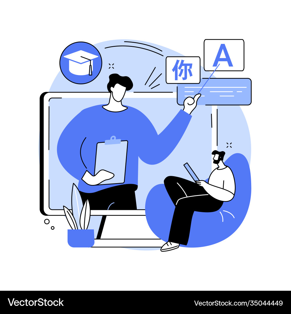 Foreign language workshop abstract concept Foreign language workshop abstract concept vector image