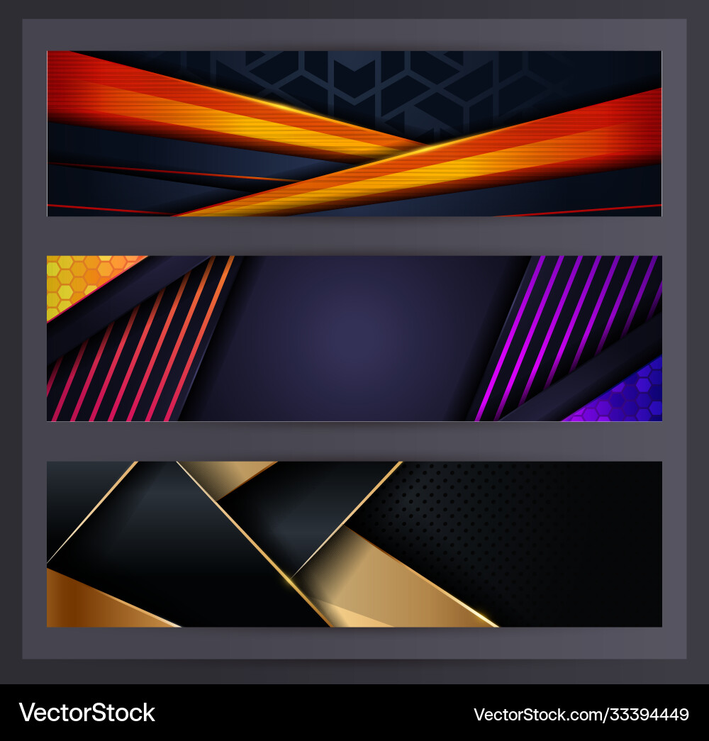 Horizontal banner set collection with various Vector Image