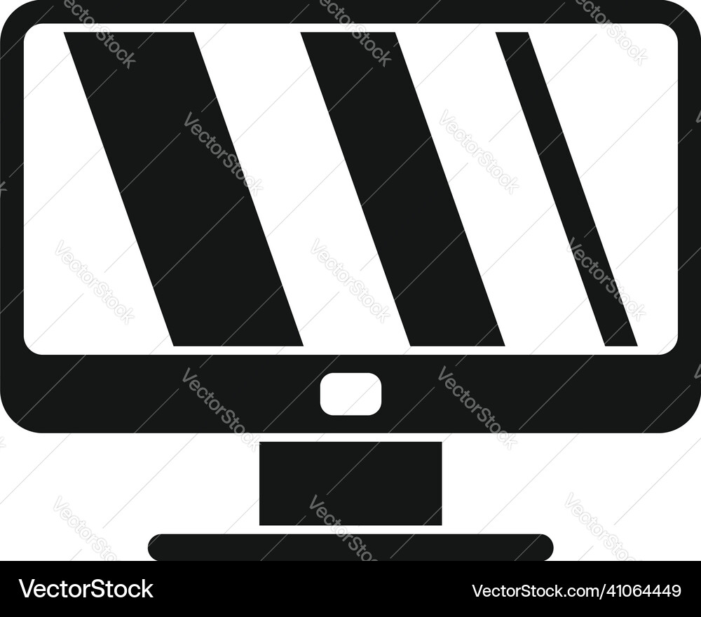 Lcd monitor icon simple computer screen Vector Image