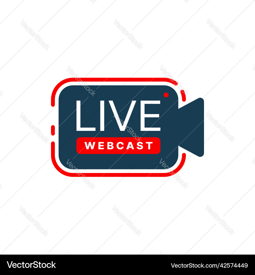 Live webcast icon camera and red record button