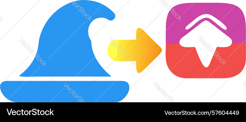 Magic data upload and spell casting cloud icon vector image