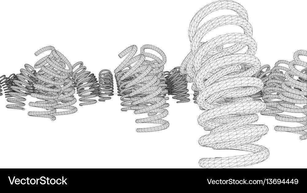 Many springs rendering of 3d vector image