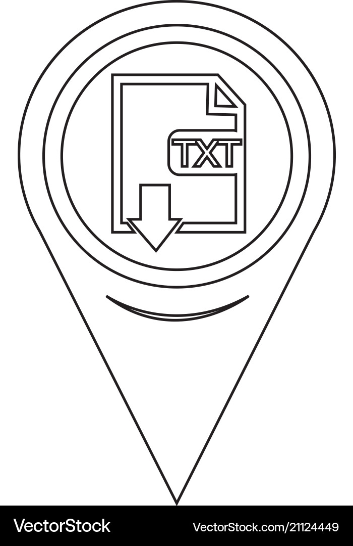 Map pin pointer file type txt icon Vector Image