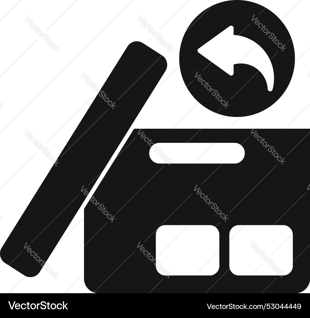 Open box with returned product icon simple style vector image