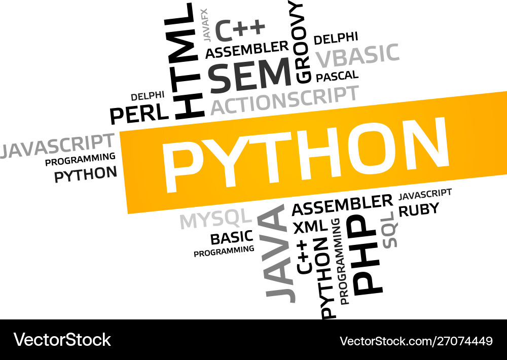 Python word cloud tag graphic vector image