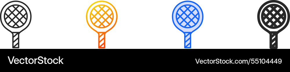 Racket iconthin linear gradient blue stroke Vector Image
