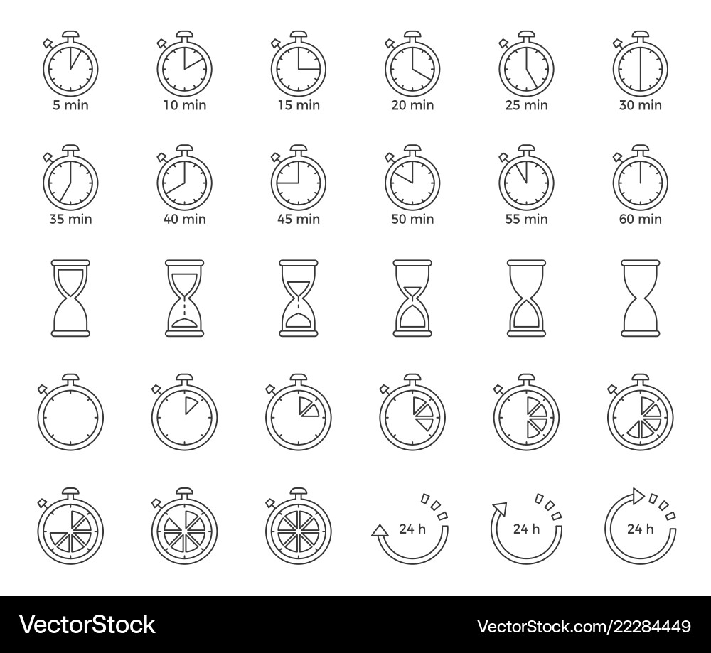 Sand Clock & Timer Icon Set vector image