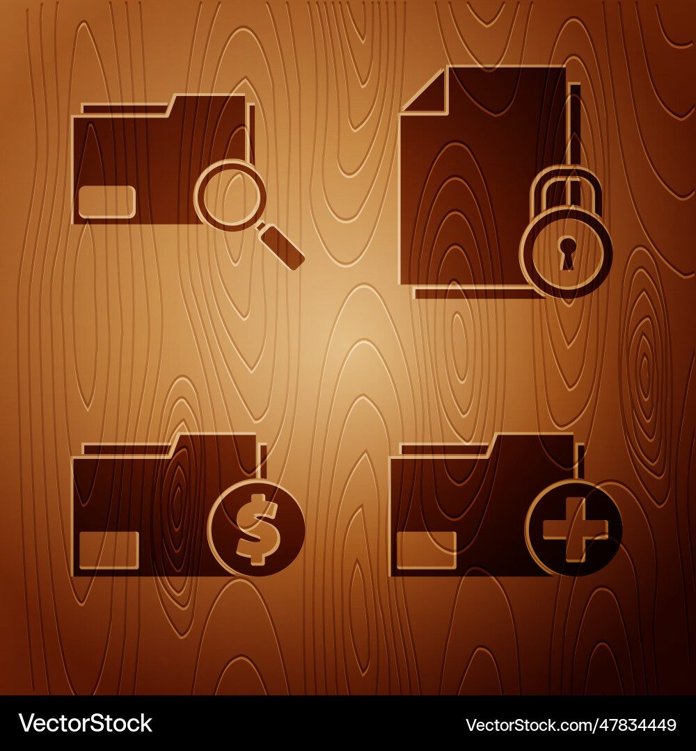 Set add new folder search concept Set add new folder search concept vector image