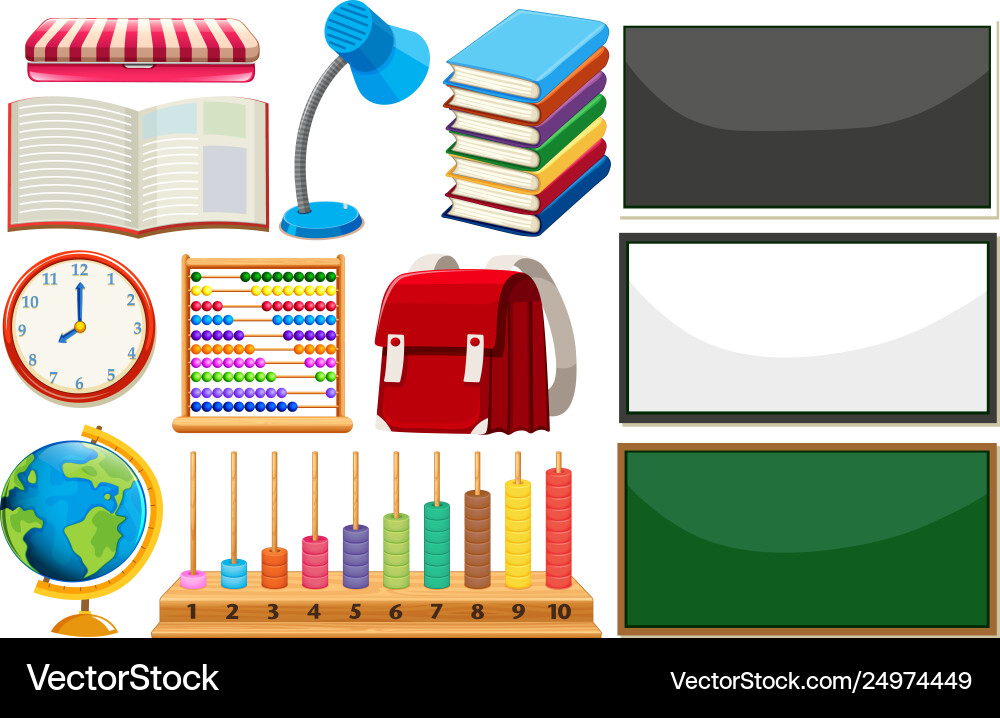 Set learning element vector image