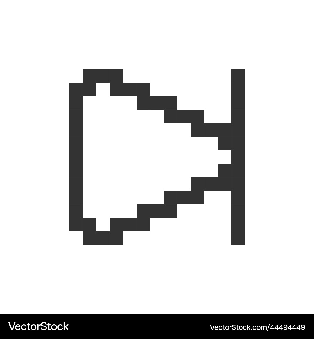 Skip next button pixelated ui icon Skip next button pixelated ui icon vector image