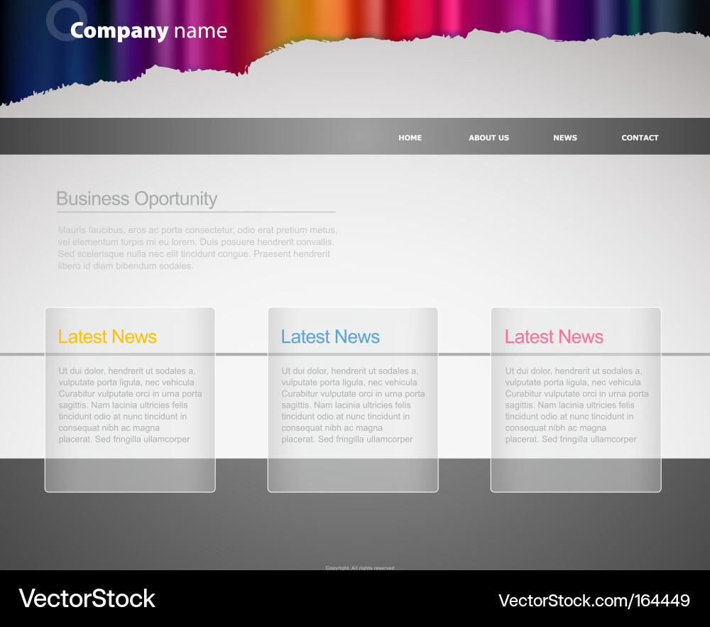 Striped Website Template Vector Image