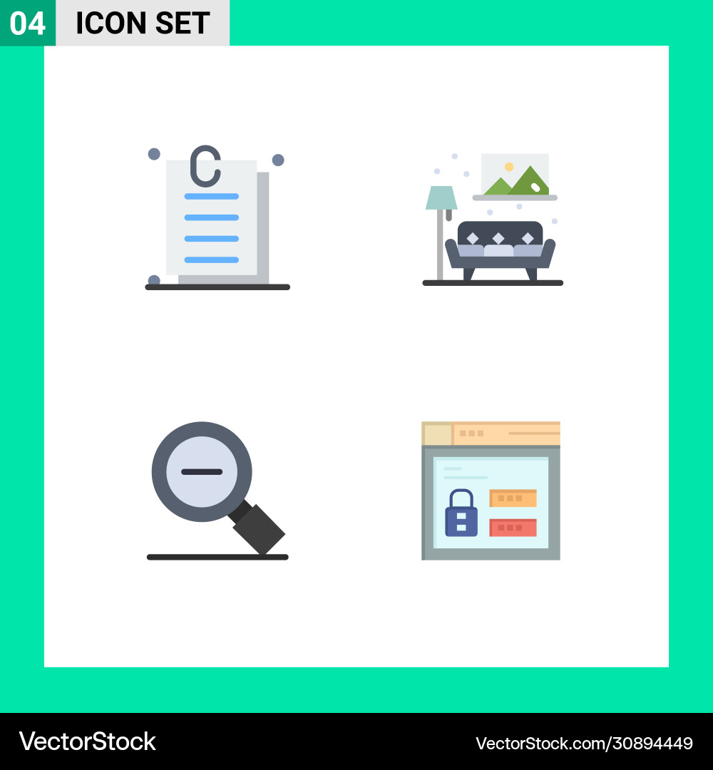 User interface pack 4 basic flat icons Vector Image
