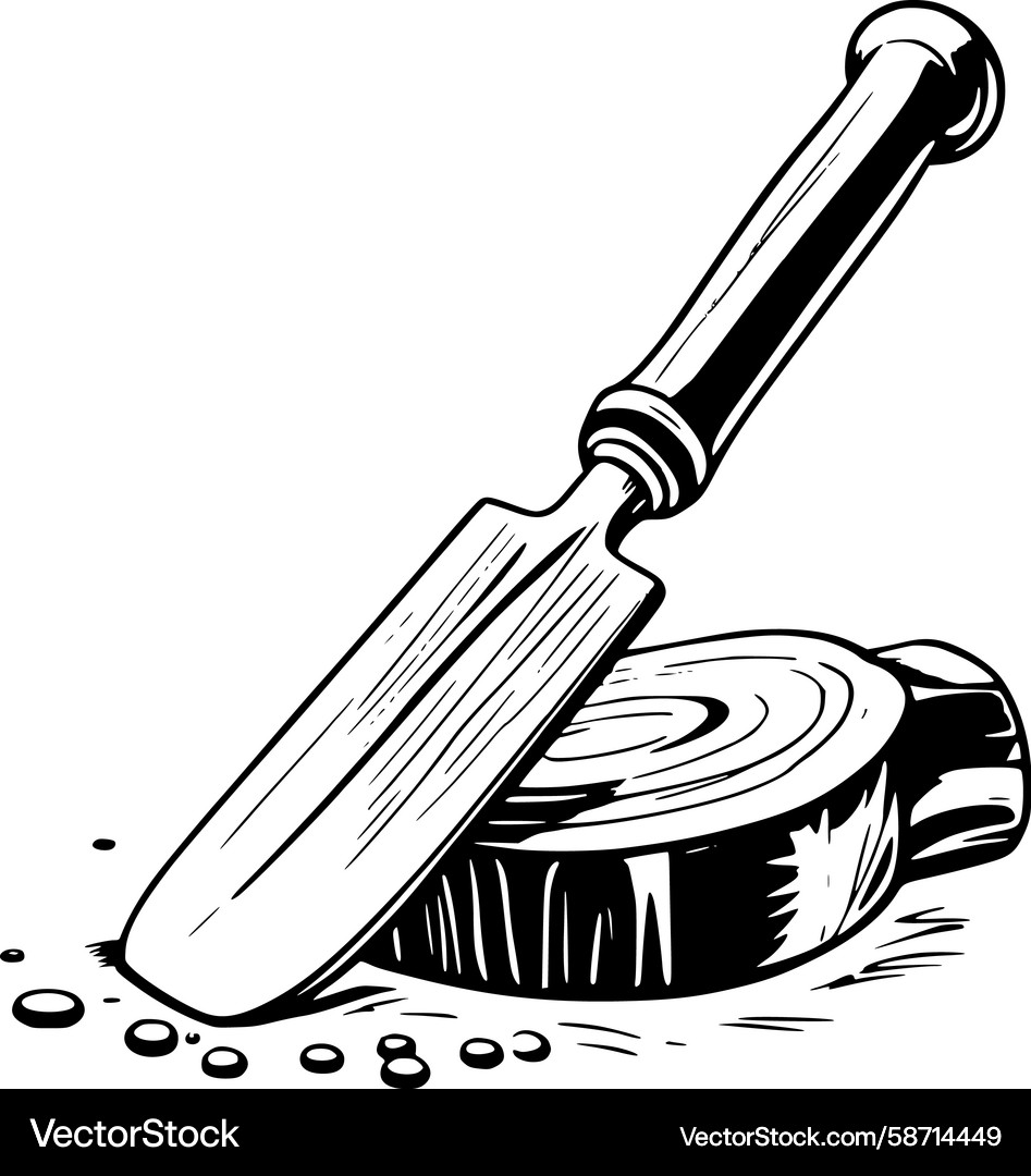 Wooden Chisel Shaping Log Vector Image