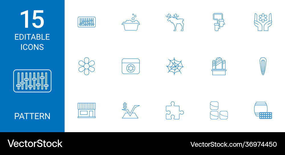 15 pattern icons Vector Image