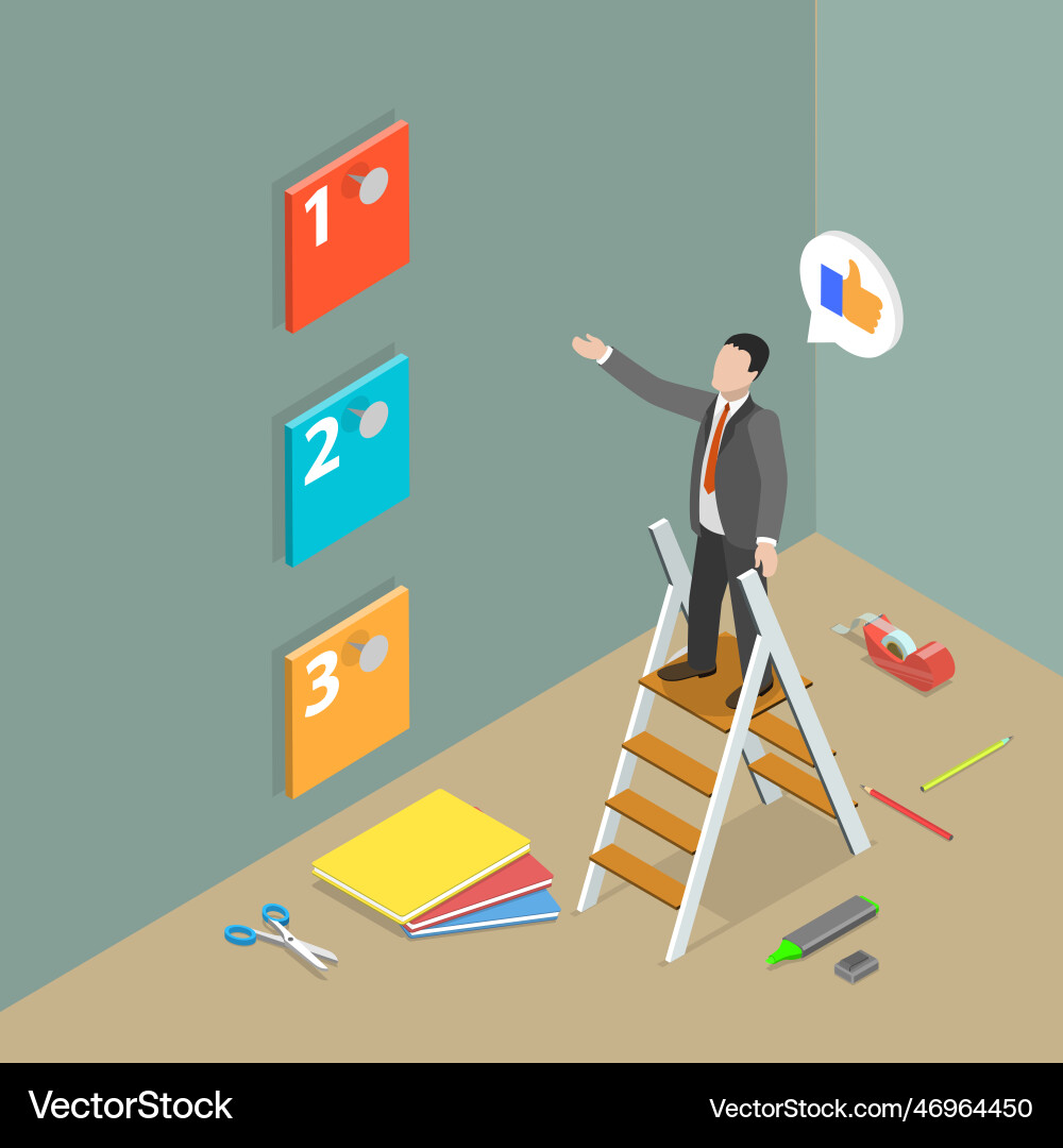 3d isometric flat conceptual Royalty Free Vector Image