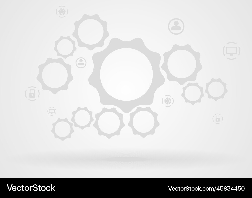 Abstract background with gears and icons Abstract background with gears and icons Vector Image