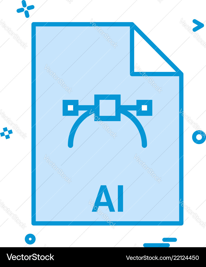 Ai file extension format icon design vector image