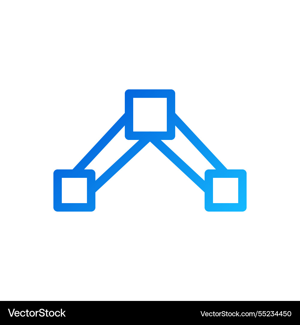 Blue gradient network diagram connection nodes Blue gradient network diagram connection nodes vector image