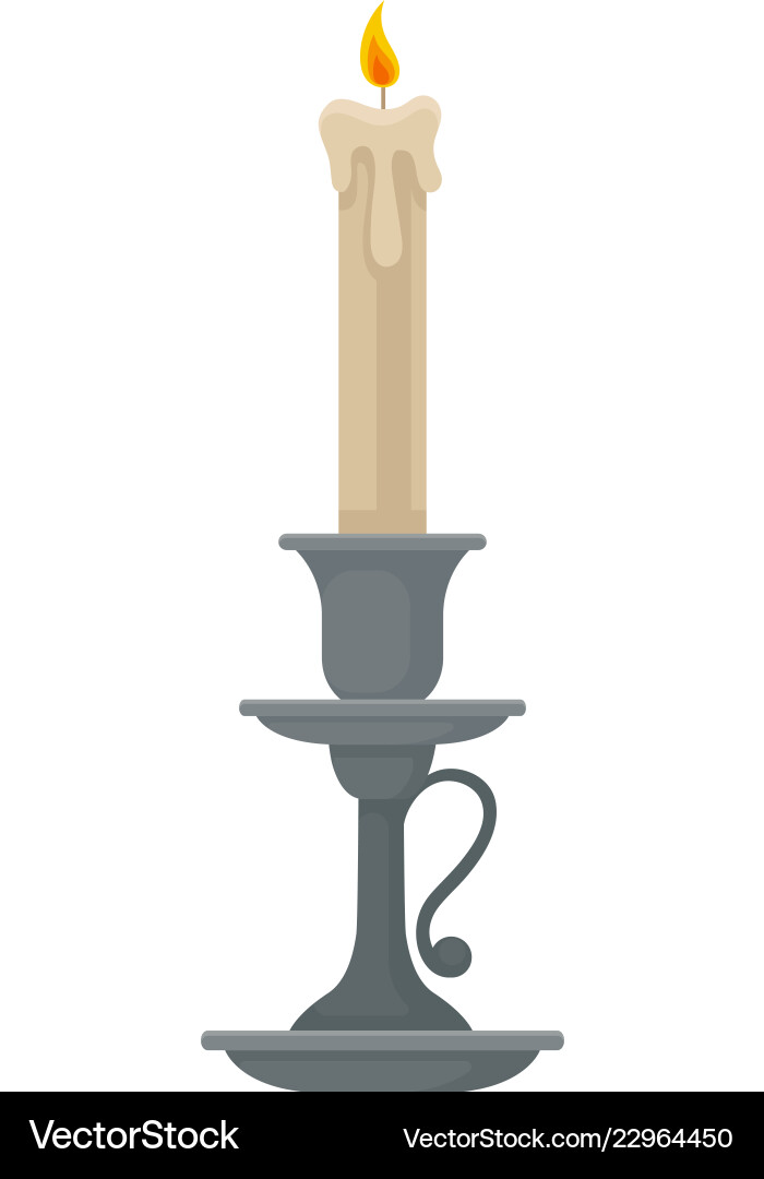 Candle in a candlestick vintage holder Candle in a candlestick vintage holder vector image