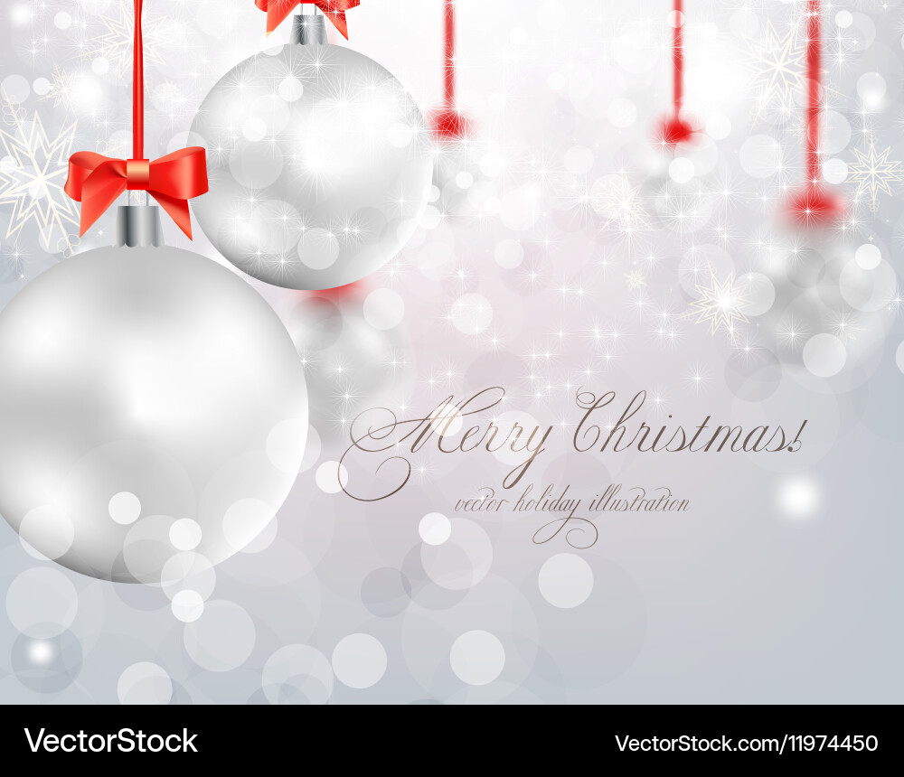 Christmas background with baubles Vector Image