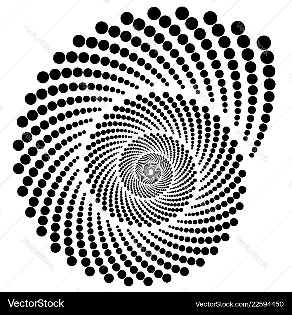 Circular Halftone Vortex Pattern Vector Image