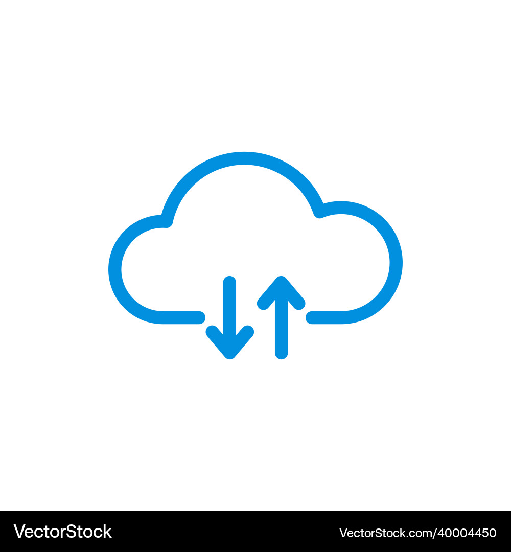 Clouds with arrows up and down icon line button Clouds with arrows up and down icon line button vector image