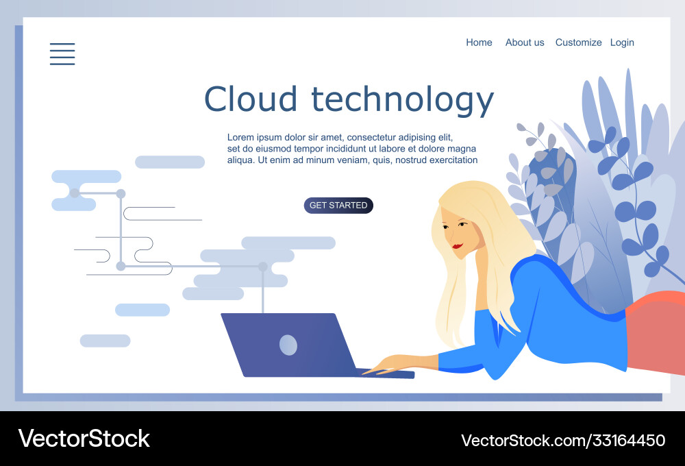 Concept cloud technology computer Concept cloud technology computer vector image