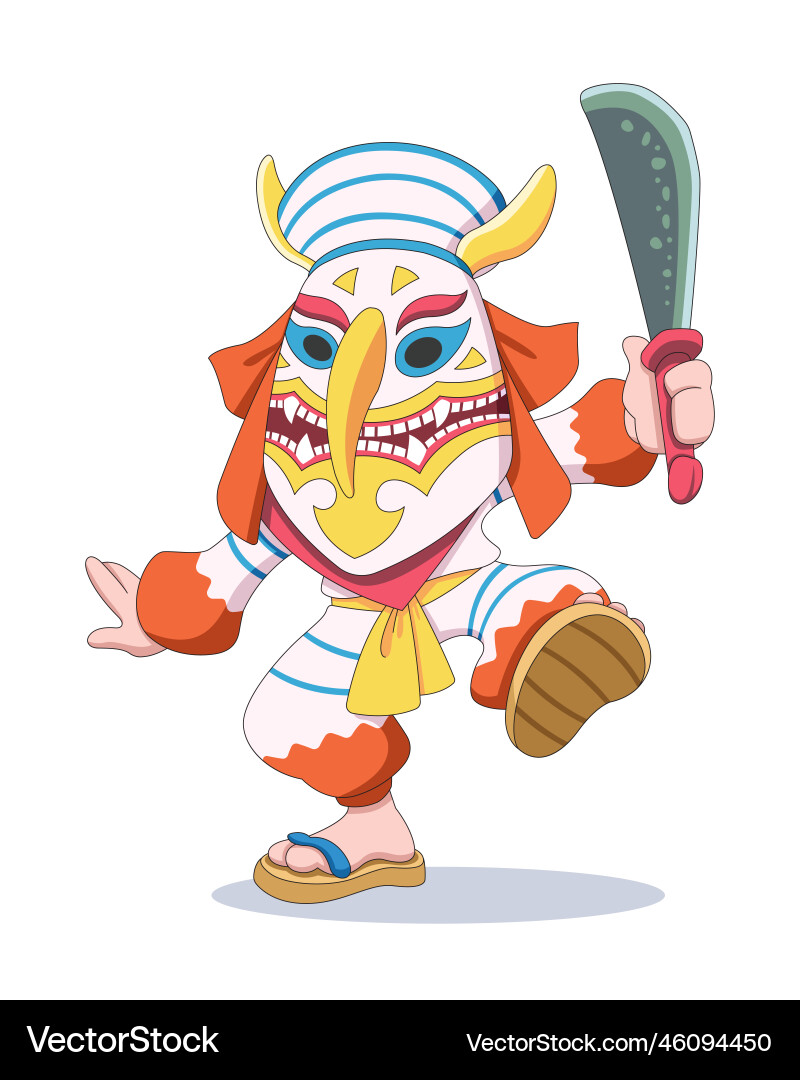 Cute style thai cultural phi ta khon cartoon Vector Image