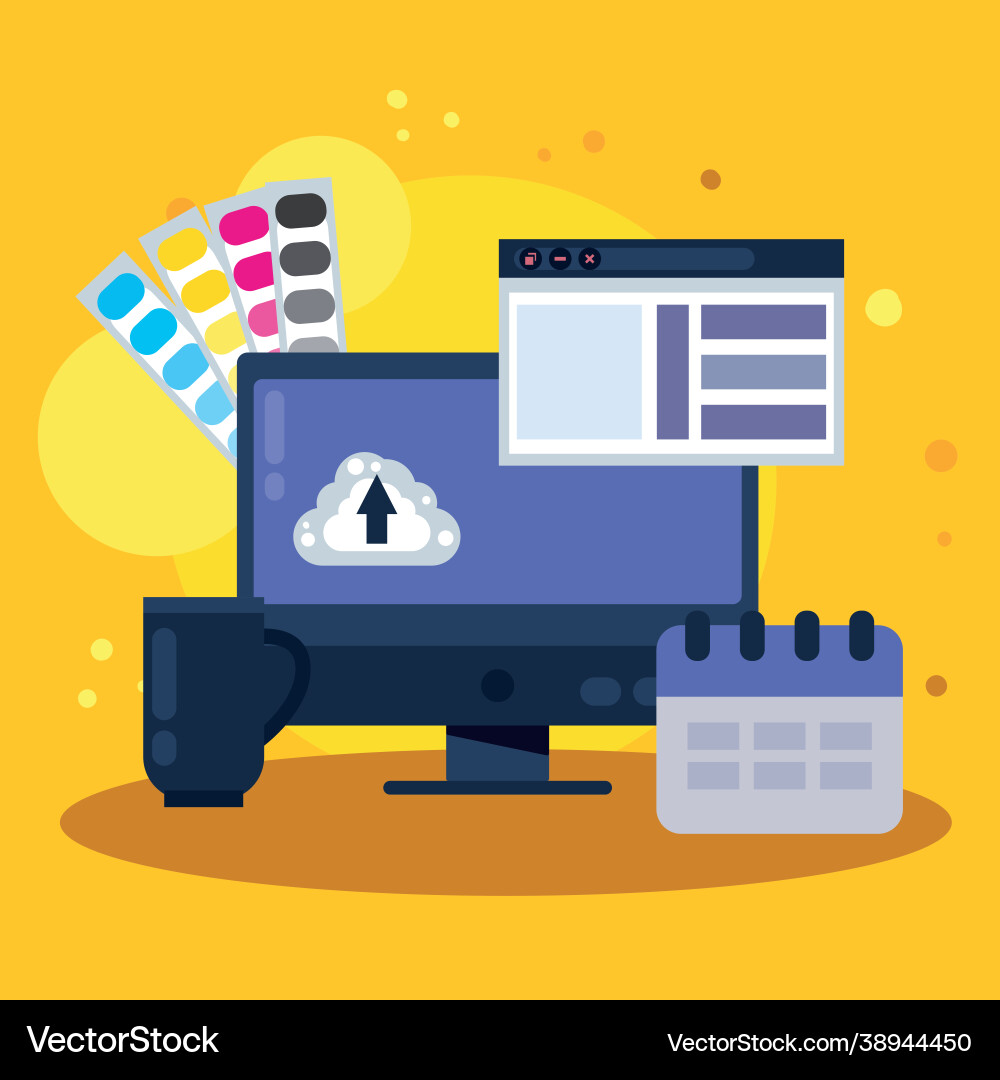 Desktop and web design vector image