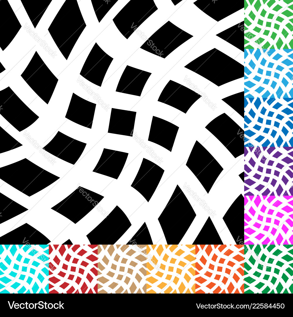 Grid mesh with distortion irregular in many vector image