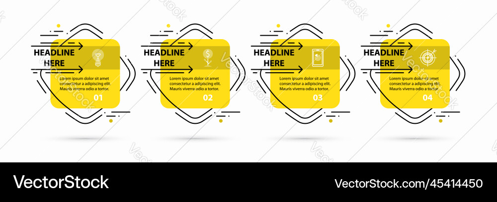 Infographic design template with 4 steps Infographic design template with 4 steps Vector Image