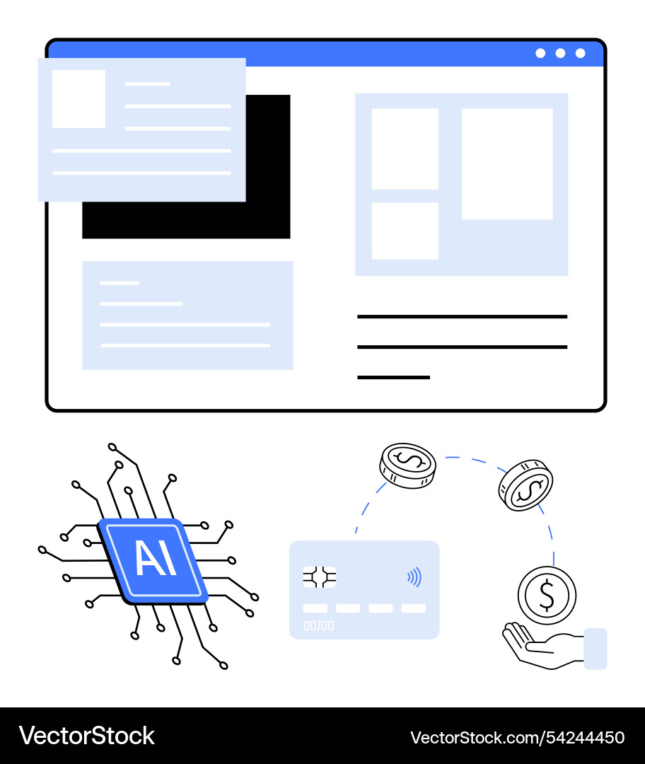 Integrating ai chip into digital payment systems Vector Image