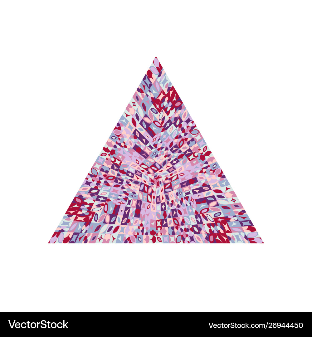 Isolated colorful tiled mosaic triangle symbol Vector Image