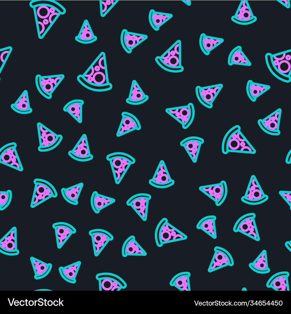 Line slice pizza icon isolated seamless pattern Vector Image