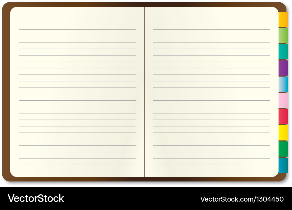 Open Notebook with Flag Index vector image