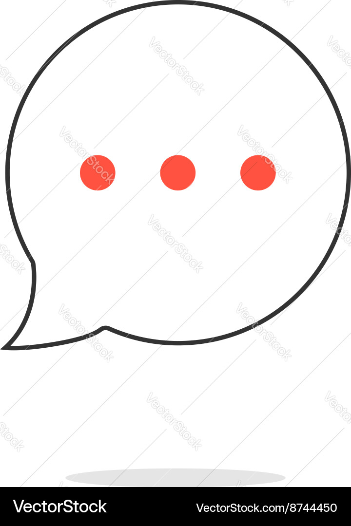 Outline speech bubble icon with red points Vector Image