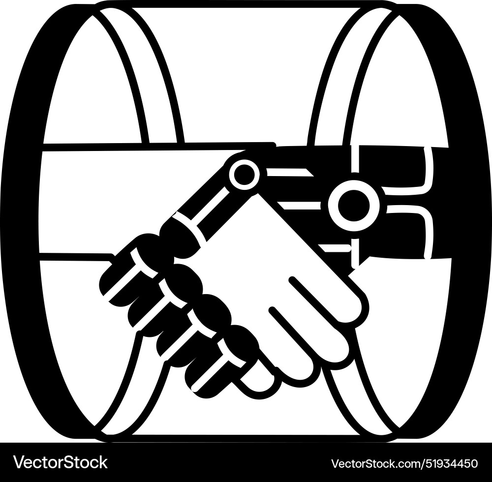 Robot interaction Vector Image