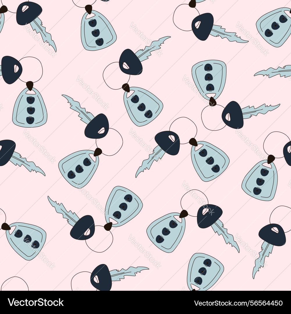Seamless pattern with car key a keychain Seamless pattern with car key a keychain vector image