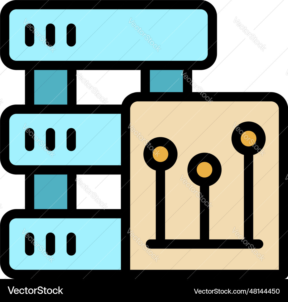 Server data icon flat Vector Image