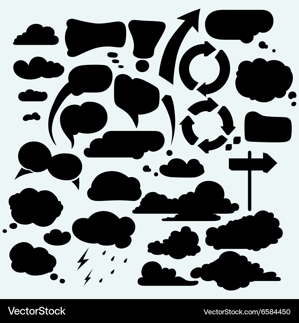 Set speech empty bubbles vector image
