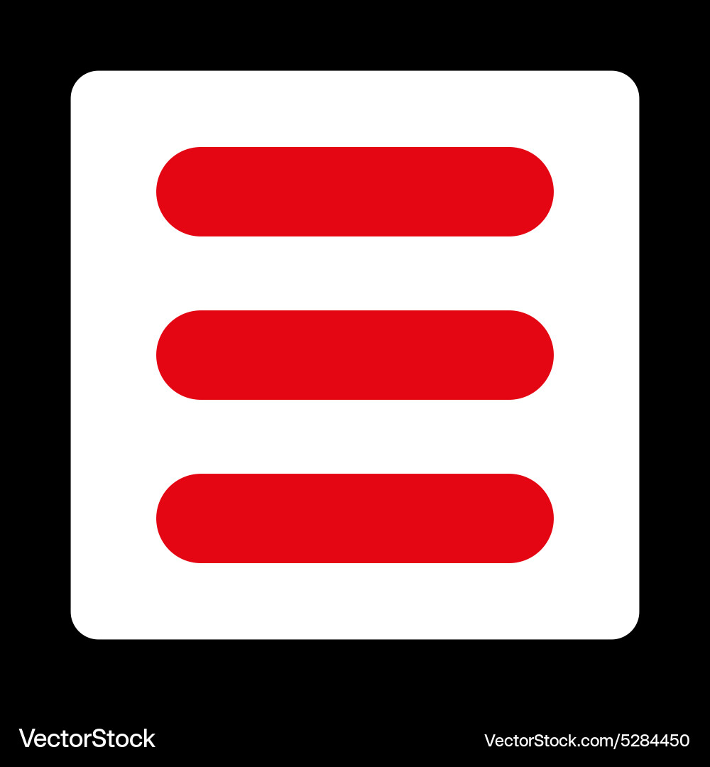 Stack flat red and white colors rounded button Vector Image