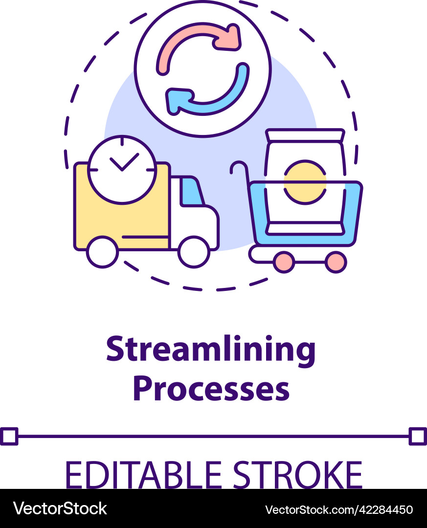Streamlining processes concept icon Streamlining processes concept icon vector image