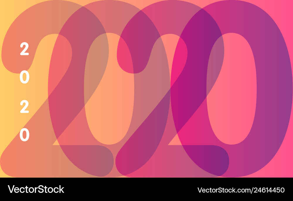 Text 2020 on abstract background for happy new vector image