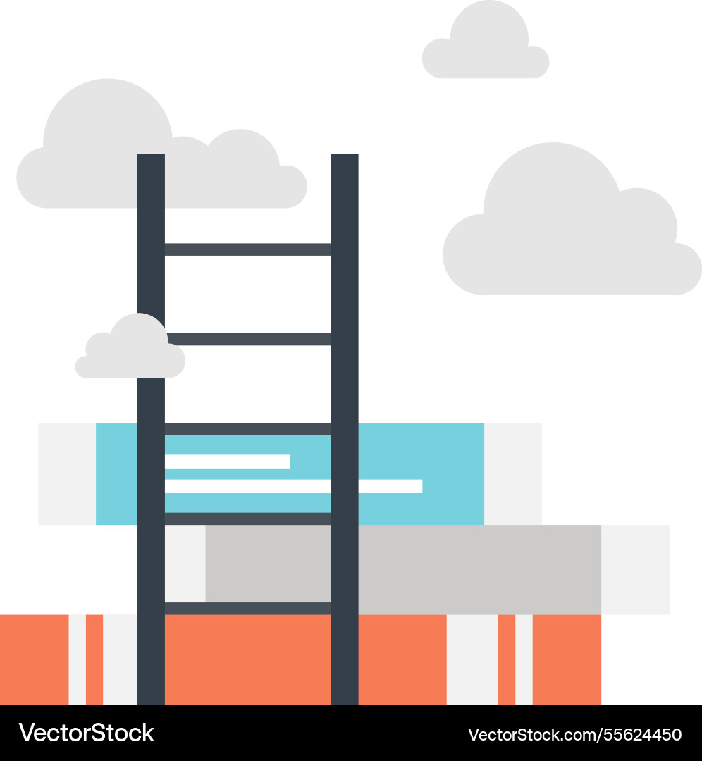 Way to knowledge flat web icon concept Vector Image