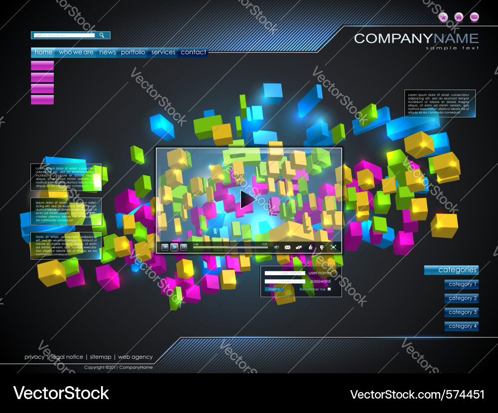 Abstract Tech Website Background Vector Image