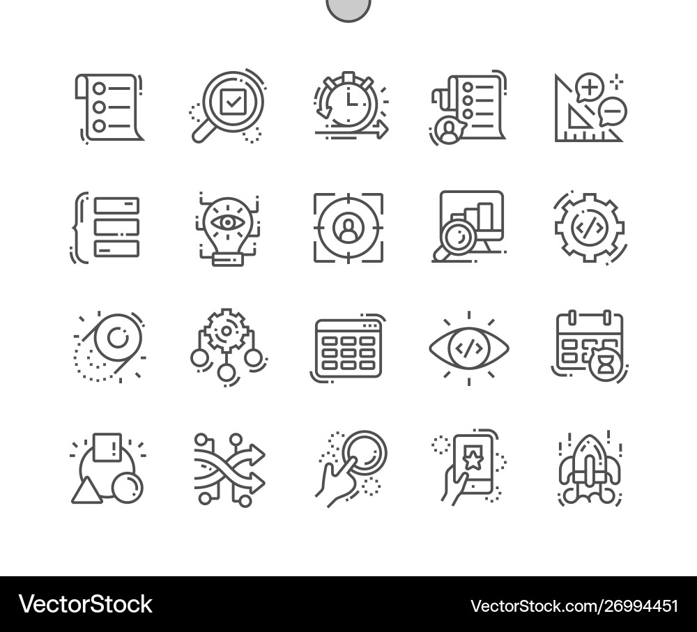 Agile Pixel Icons - Thin Line vector image